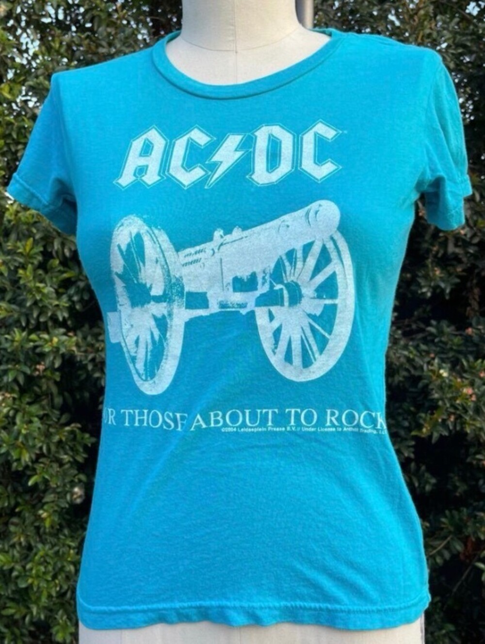 Vintage 2004 AC/DC For Those About To Rock Baby Tee Blue Y2K ACDC Y2K